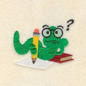 Picture of Book Report Worm Machine Embroidery Design