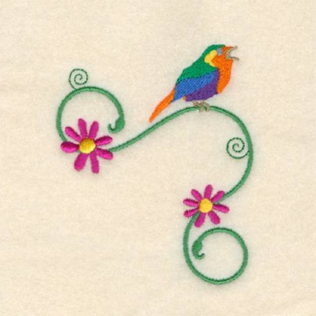 Picture of Whimsical Songbird Machine Embroidery Design