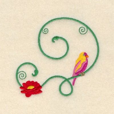 Whimsical Songbird Machine Embroidery Design