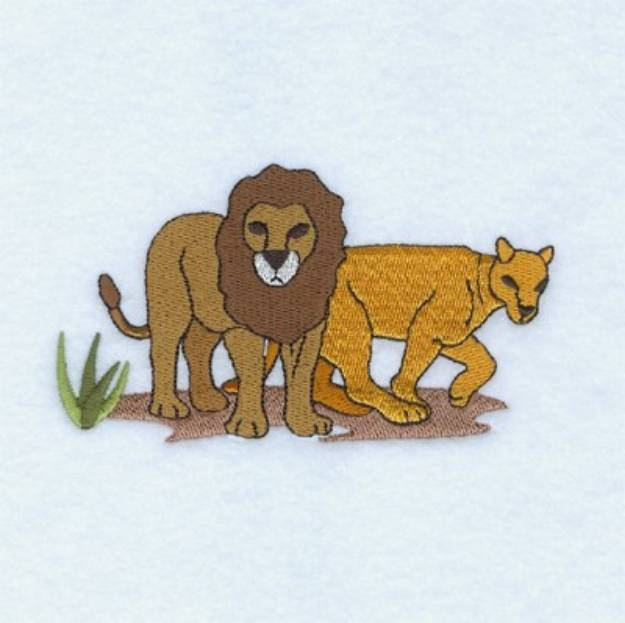 Picture of Lion Pair Machine Embroidery Design