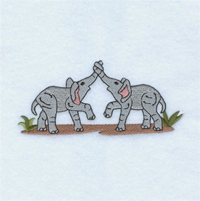 Elephant Pair Machine Embroidery Design