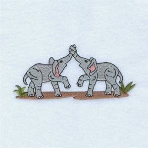 Picture of Elephant Pair Machine Embroidery Design
