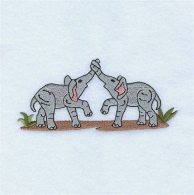 Picture of Elephant Pair Machine Embroidery Design