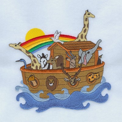 Animals On Ark Machine Embroidery Design