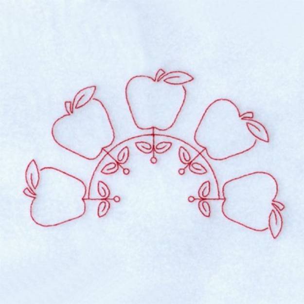 Picture of Apple Stipple Machine Embroidery Design
