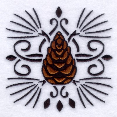 Pinecone Nouveau Machine Embroidery Design