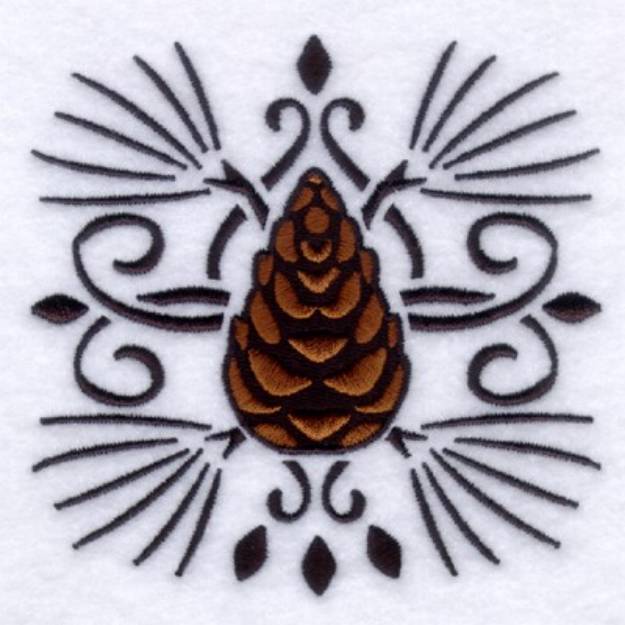Picture of Pinecone Nouveau Machine Embroidery Design