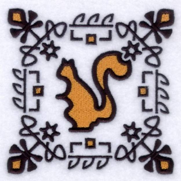 Picture of Squirrel Nouveau Machine Embroidery Design