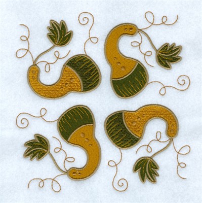 Jacobean Gourds Machine Embroidery Design