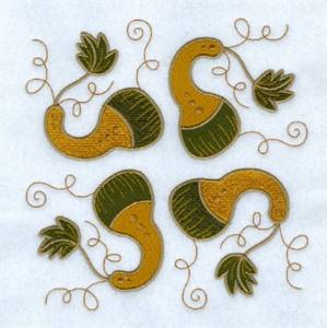 Picture of Jacobean Gourds Machine Embroidery Design