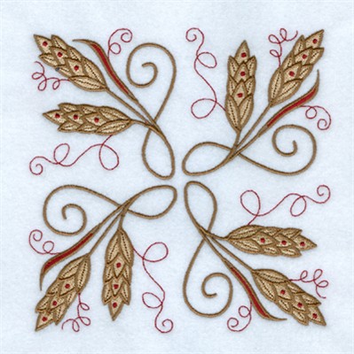 Jacobean Wheat Machine Embroidery Design