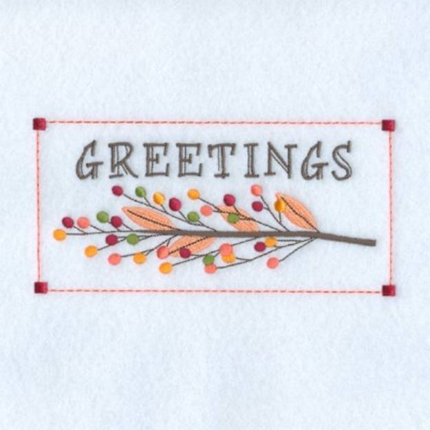 Picture of Autumn Greetings Machine Embroidery Design