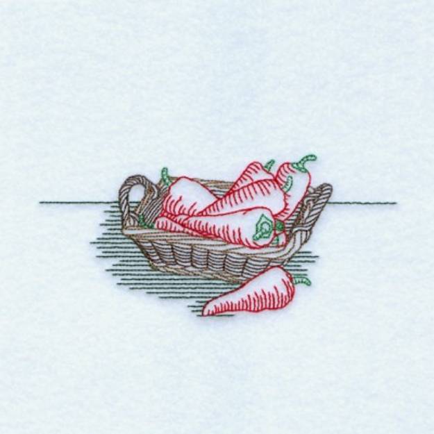 Picture of Vintage Chili Peppers Machine Embroidery Design