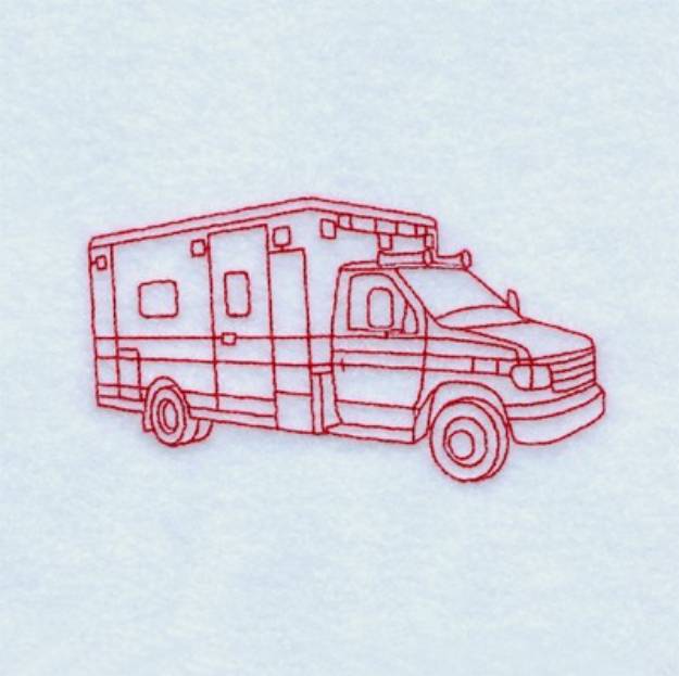 Picture of Redwork Ambulance Machine Embroidery Design