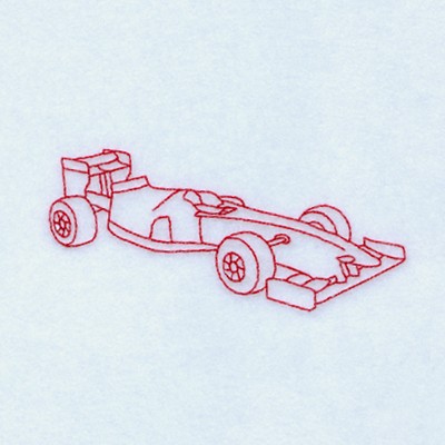 Redwork Race Car Machine Embroidery Design