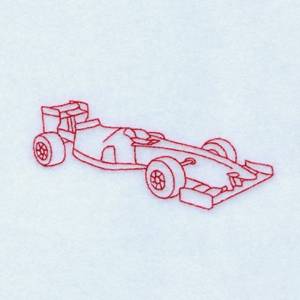 Picture of Redwork Race Car Machine Embroidery Design