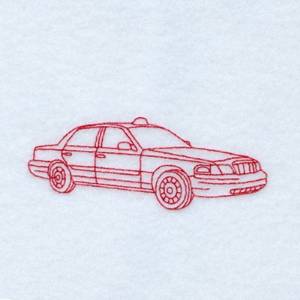 Picture of Redwork Taxi Machine Embroidery Design