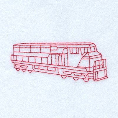 Redwork Train Machine Embroidery Design