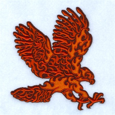 Flaming Hawk Machine Embroidery Design