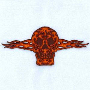 Picture of Flames & Skull Border Machine Embroidery Design