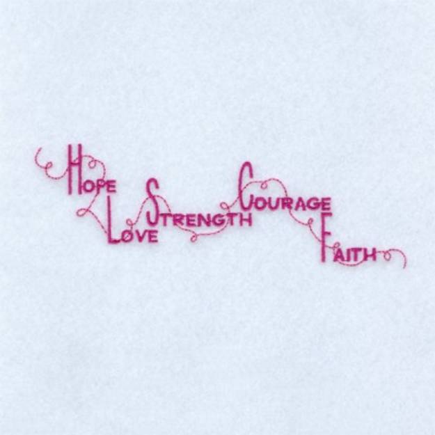 Picture of Hope Love Faith Machine Embroidery Design