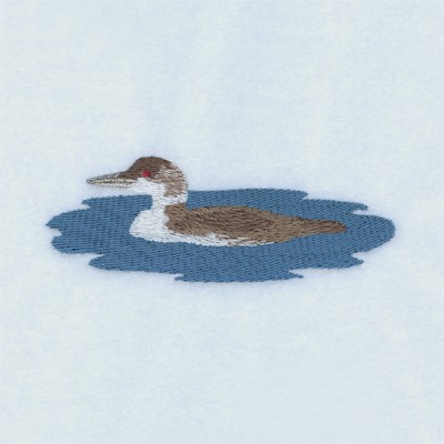 Juvenile Loon In Water Machine Embroidery Design