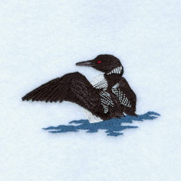 Picture of Loon Flapping Wings Machine Embroidery Design