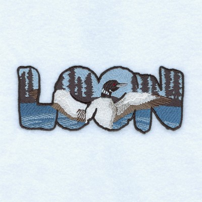 Loon Text Machine Embroidery Design