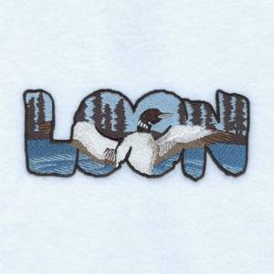 Picture of Loon Text Machine Embroidery Design