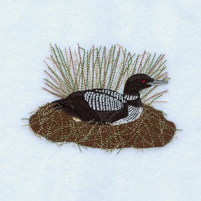 Loon Laying On Nest Machine Embroidery Design