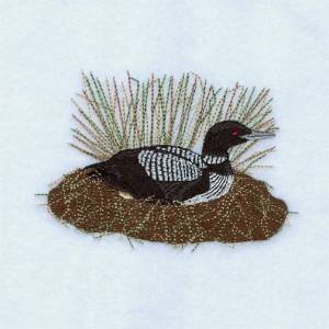 Picture of Loon Laying On Nest Machine Embroidery Design