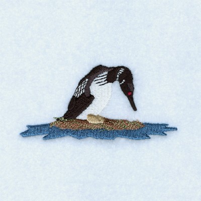 Loon and Nest Machine Embroidery Design