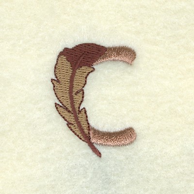 Feather Letter C Machine Embroidery Design