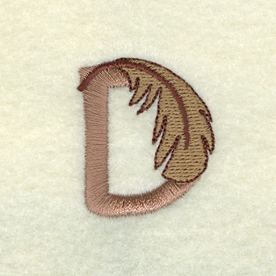 Feather Letter D Machine Embroidery Design