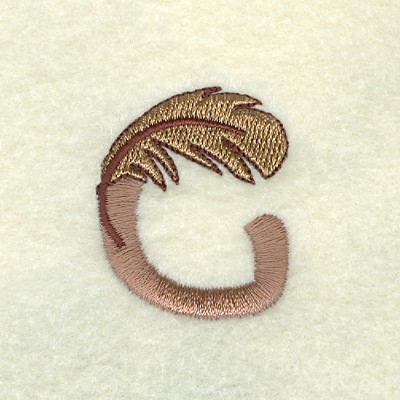 Feather Letter G Machine Embroidery Design