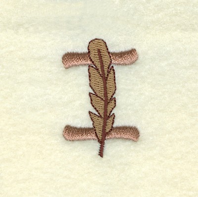 Feather Letter I Machine Embroidery Design