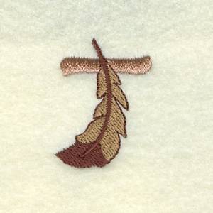 Picture of Feather Letter J Machine Embroidery Design