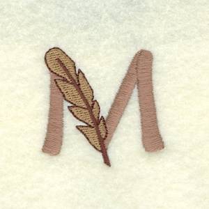 Picture of Feather Letter M Machine Embroidery Design
