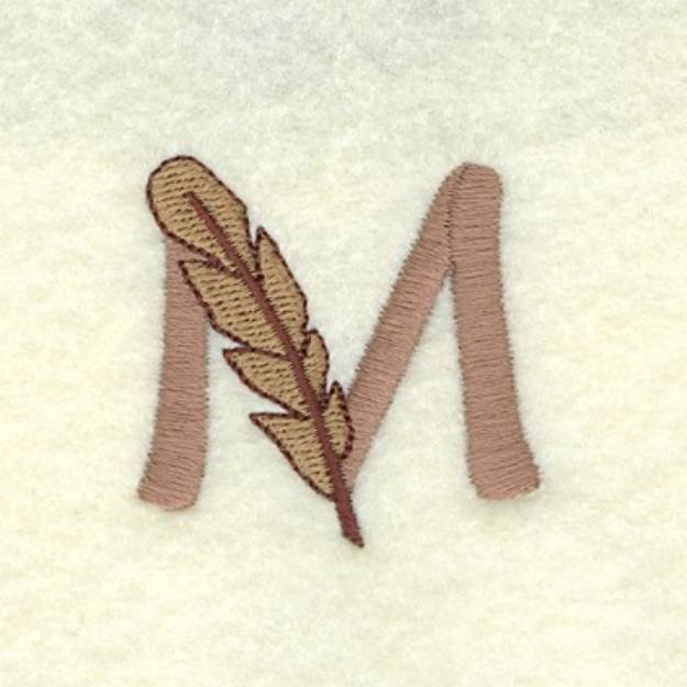 Picture of Feather Letter M Machine Embroidery Design