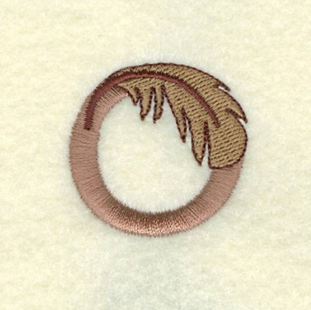 Picture of Feather Letter O Machine Embroidery Design