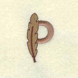 Picture of Feather Letter P Machine Embroidery Design