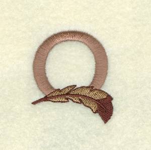 Picture of Feather Letter Q Machine Embroidery Design