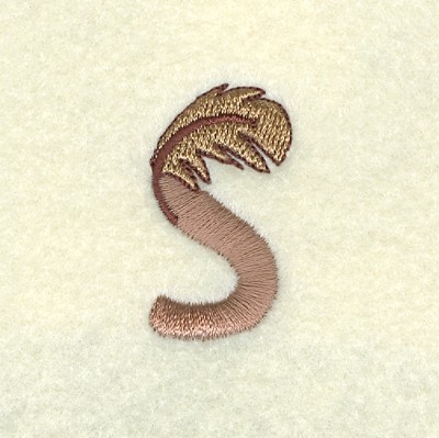 Feather Letter S Machine Embroidery Design
