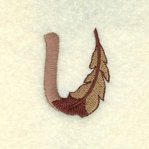 Picture of Feather Letter U Machine Embroidery Design