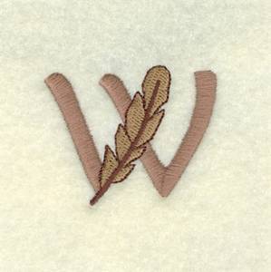 Picture of Feather Letter W Machine Embroidery Design