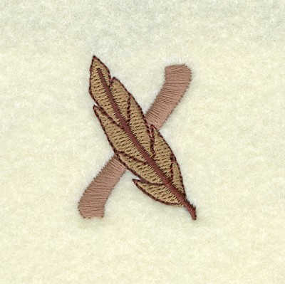Feather Letter X Machine Embroidery Design