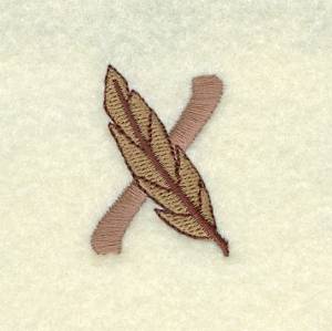 Picture of Feather Letter X Machine Embroidery Design