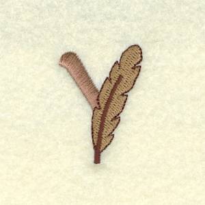 Picture of Feather Letter Y Machine Embroidery Design