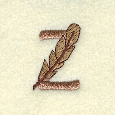 Feather Letter Z Machine Embroidery Design