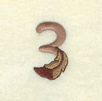 Feather Number 3 Machine Embroidery Design